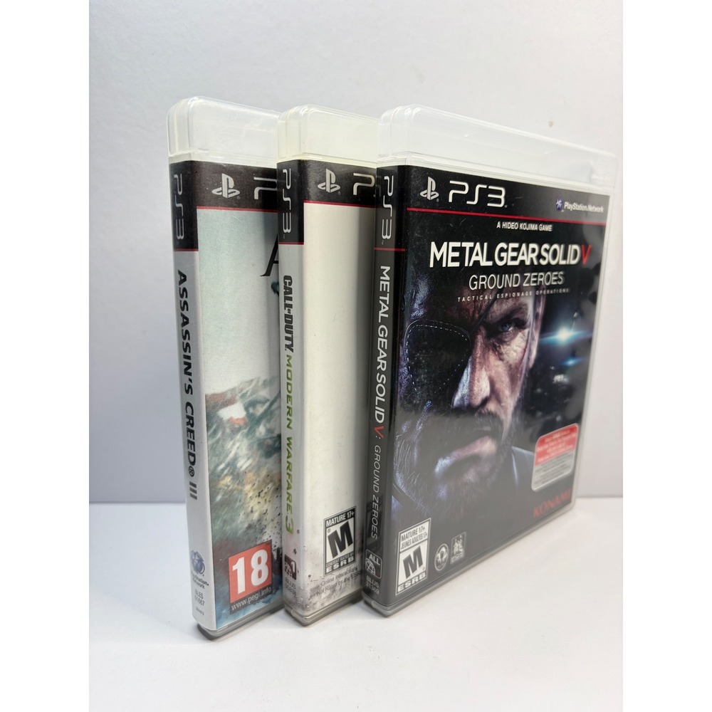 PS3 Game Bundle Metal Gear Solid V Ground Zeroes COD MW3 Assassins Creed III